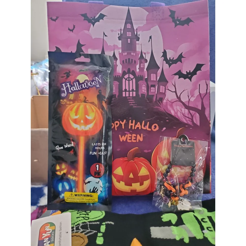 Monster Halloween Bundle-Scary bag, Spooky Socks, bracelet & Glow item